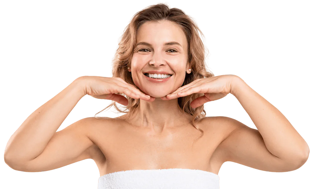 happy woman on services