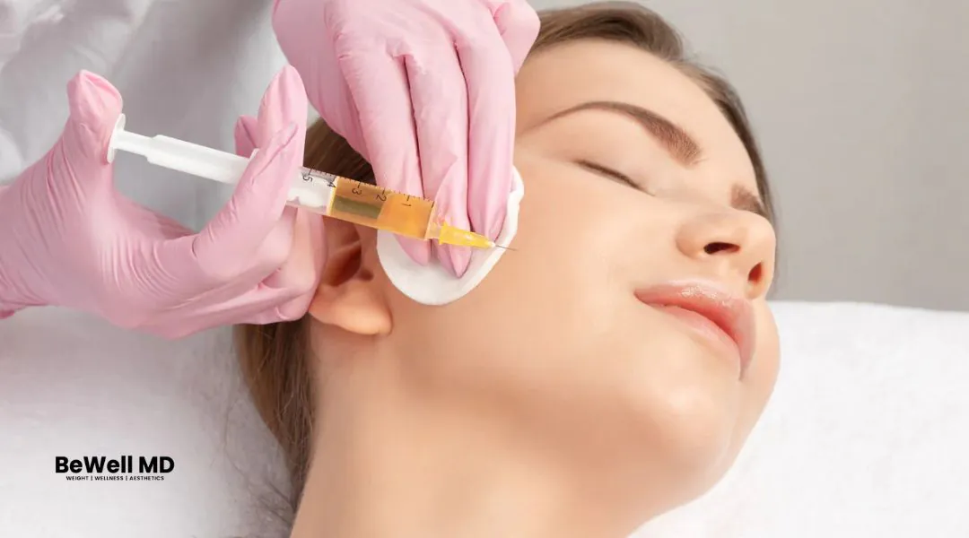 Provider injecting Cellenis Derma PRP in female patient's cheek